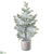 Snowed Pine Tree - Green White - Pack of 2