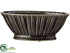 Silk Plants Direct Ceramic Oval Provencal Bowl - Charcoal - Pack of 1