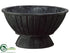 Silk Plants Direct Wood Footed Asian Bowl - Black Antique - Pack of 3